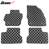 2010-2013 Mazda 3 Floor Mats Carpet Black Gray Plaid Polypropylene