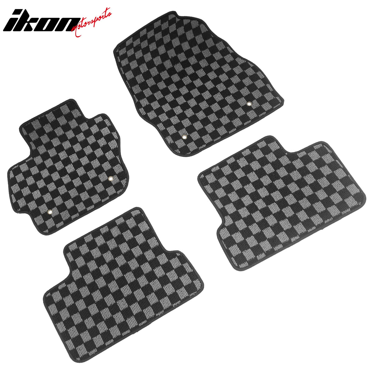 2010-2013 Mazda 3 Floor Mats Carpet Black Gray Plaid Polypropylene