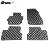2010-2013 Mazda 3 Floor Mats Carpet Black Gray Plaid Polypropylene