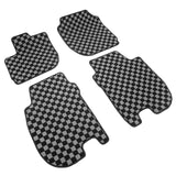 2015-2020 Honda Fit Floor Mats Carpet Black Gray Plaid Polypropylene