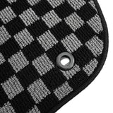 2015-2020 Honda Fit Floor Mats Carpet Black Gray Plaid Polypropylene