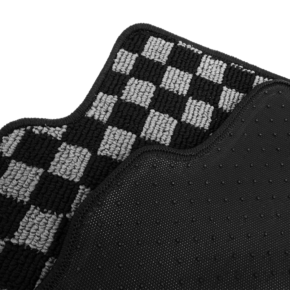 2015-2020 Honda Fit Floor Mats Carpet Black Gray Plaid Polypropylene