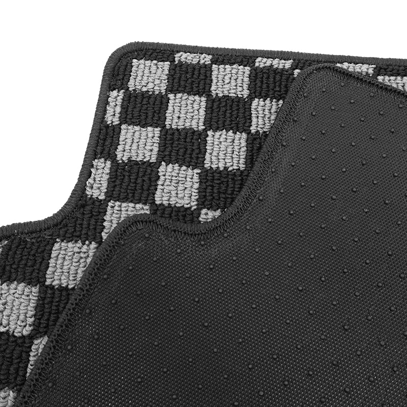 2013-2019 Nissan Sentra Floor Mats Black Gray Plaid Polypropylene