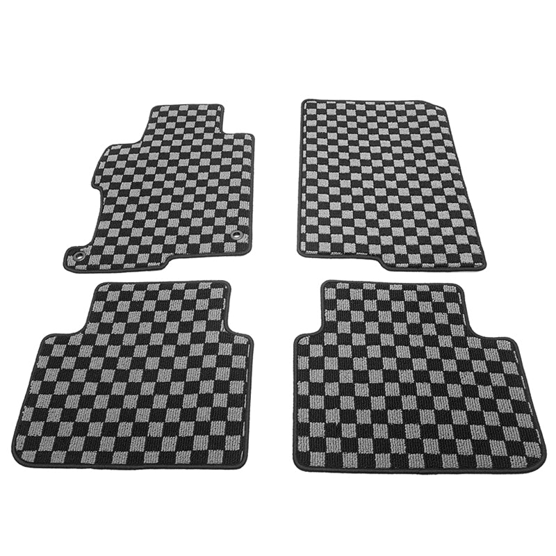 2013-2017 Honda Accord Floor Mat Carpet Black Gray Plaid Polypropylene