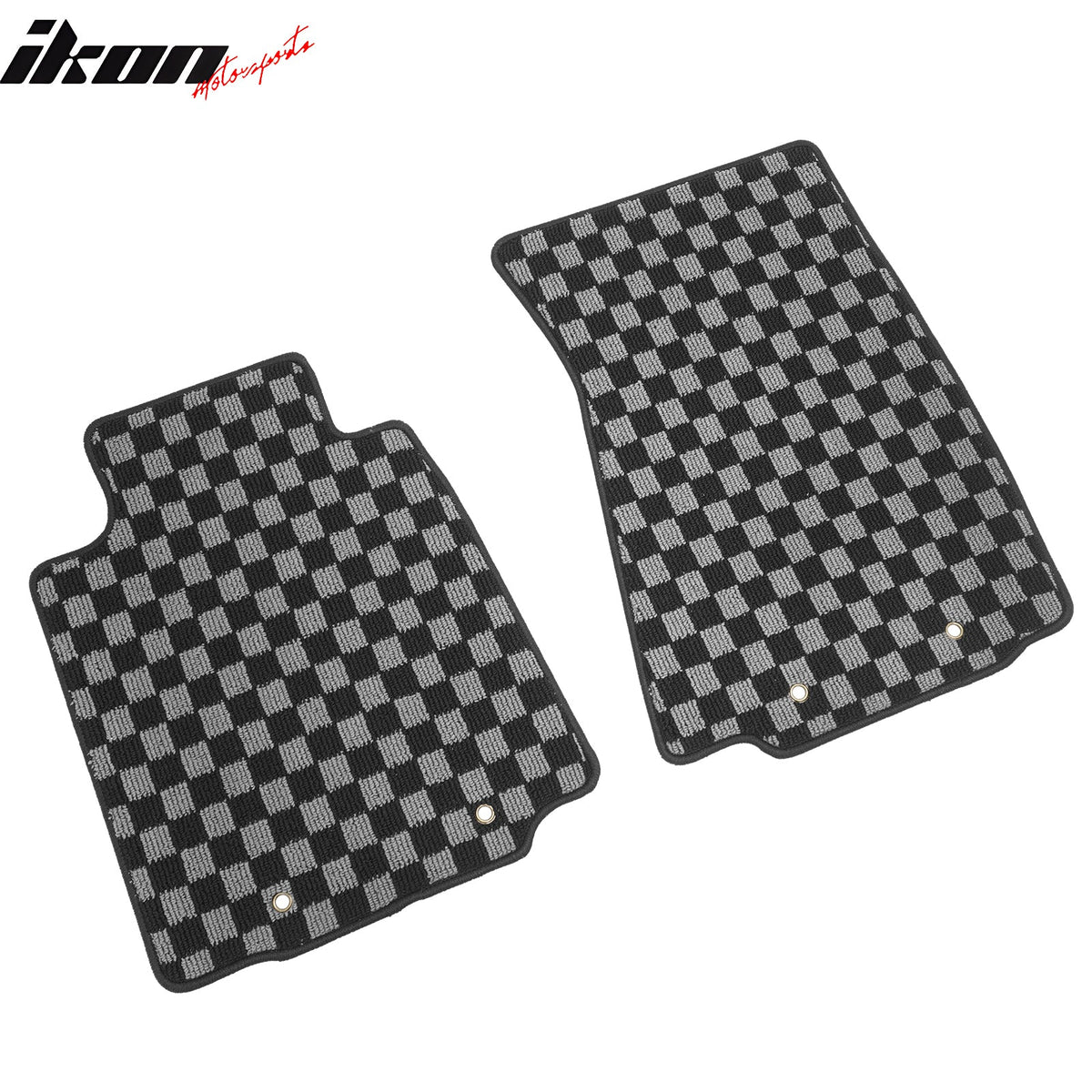 2009-2020 Nissan 370Z Floor Mats Carpet Black Gray Plaid Polypropylene