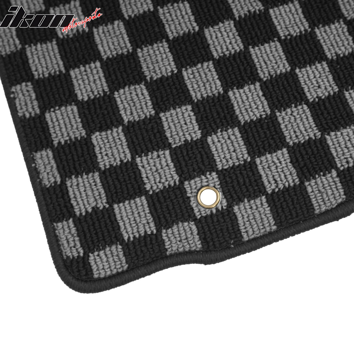 2009-2020 Nissan 370Z Floor Mats Carpet Black Gray Plaid Polypropylene