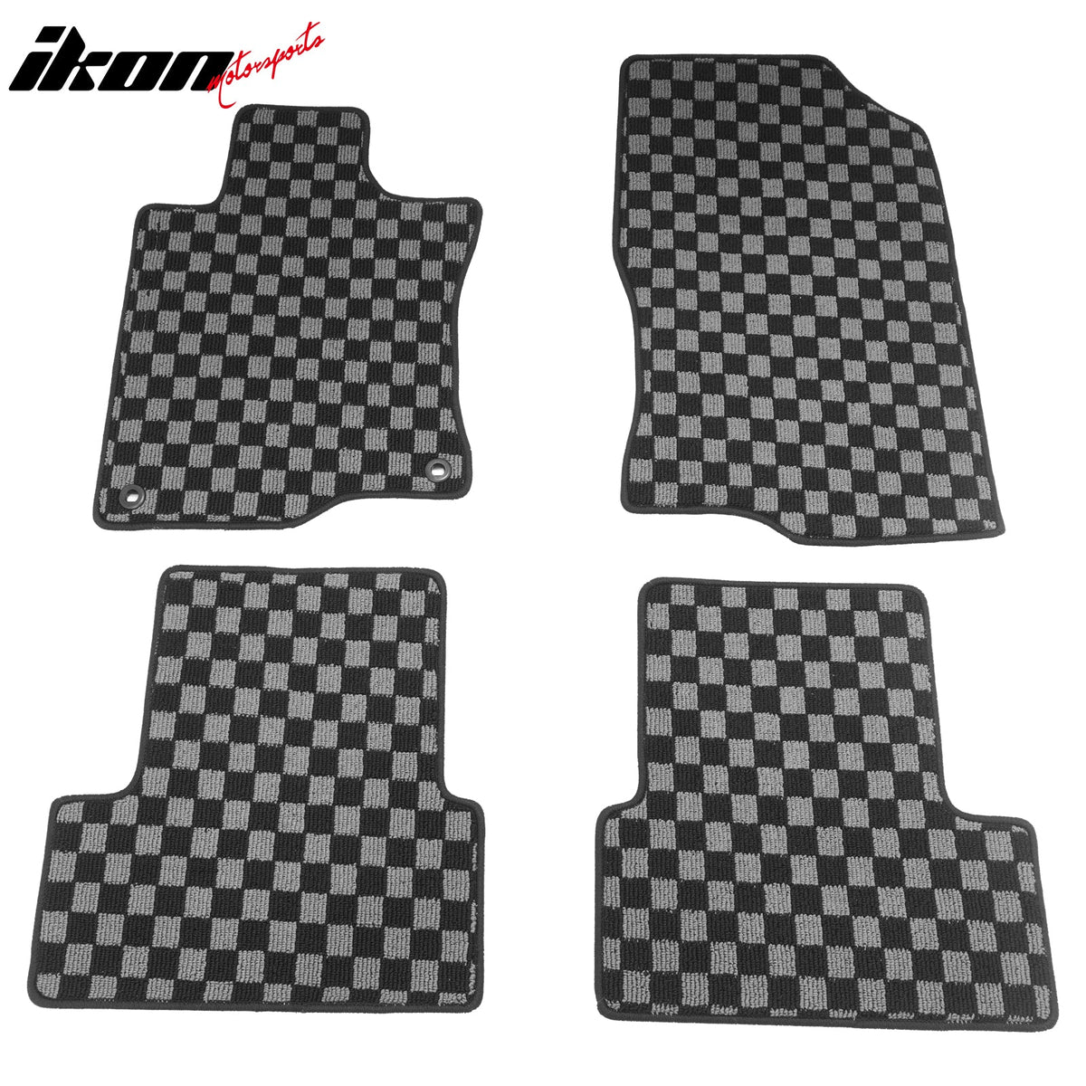2009-2014 Acura TSX Floor Mats Carpet Black Gray Plaid Polypropylene