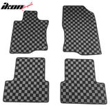 2009-2014 Acura TSX Floor Mats Carpet Black Gray Plaid Polypropylene