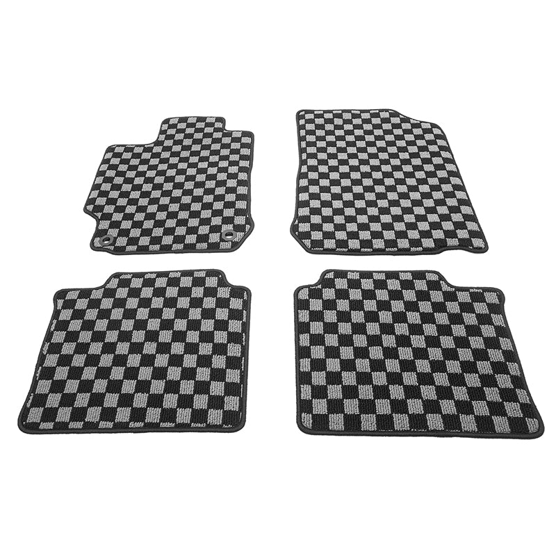 2012-2017 Toyota Camry Floor Mat Carpet Black Gray Plaid Polypropylene