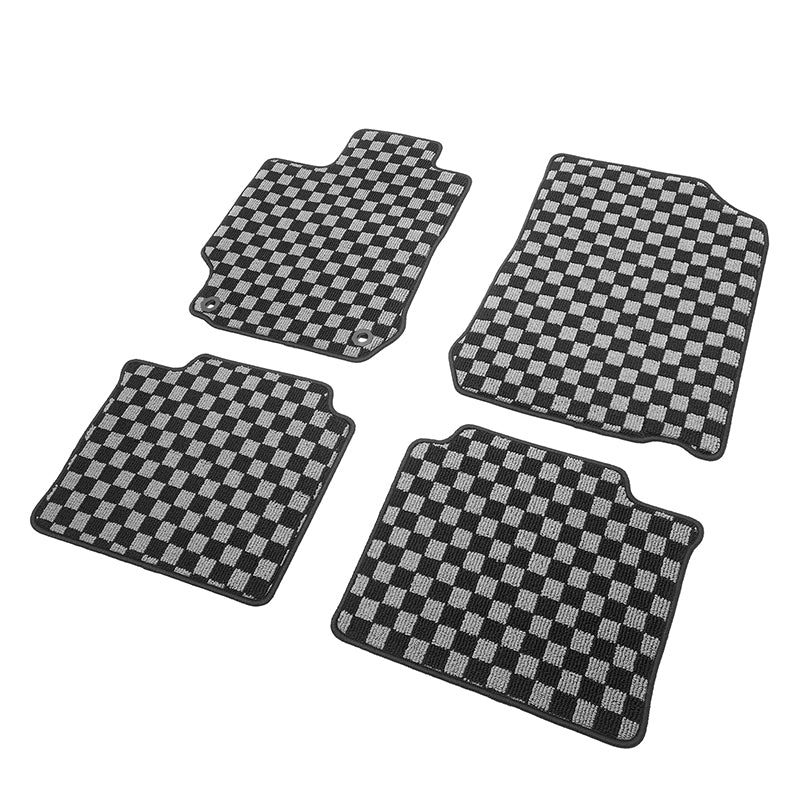 2012-2017 Toyota Camry Floor Mat Carpet Black Gray Plaid Polypropylene