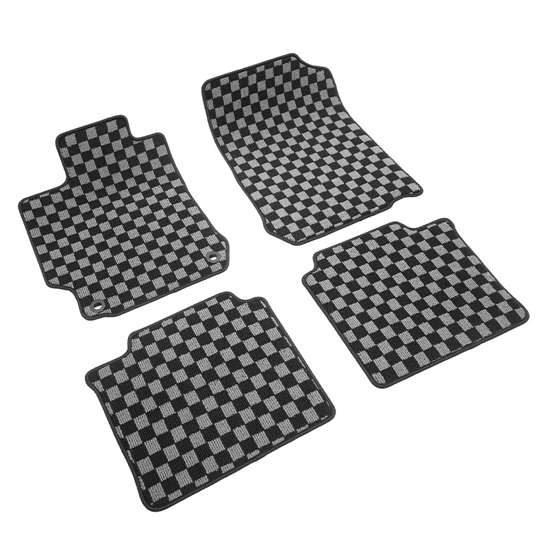 2012-2017 Toyota Camry Floor Mat Carpet Black Gray Plaid Polypropylene