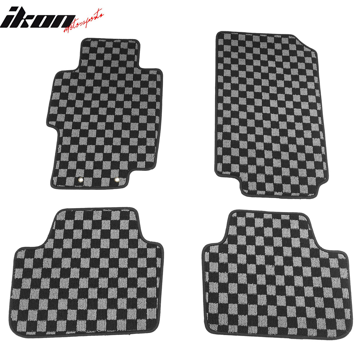 2004-2008 Acura TSX Floor Mats Carpet Black Gray Plaid Polypropylene