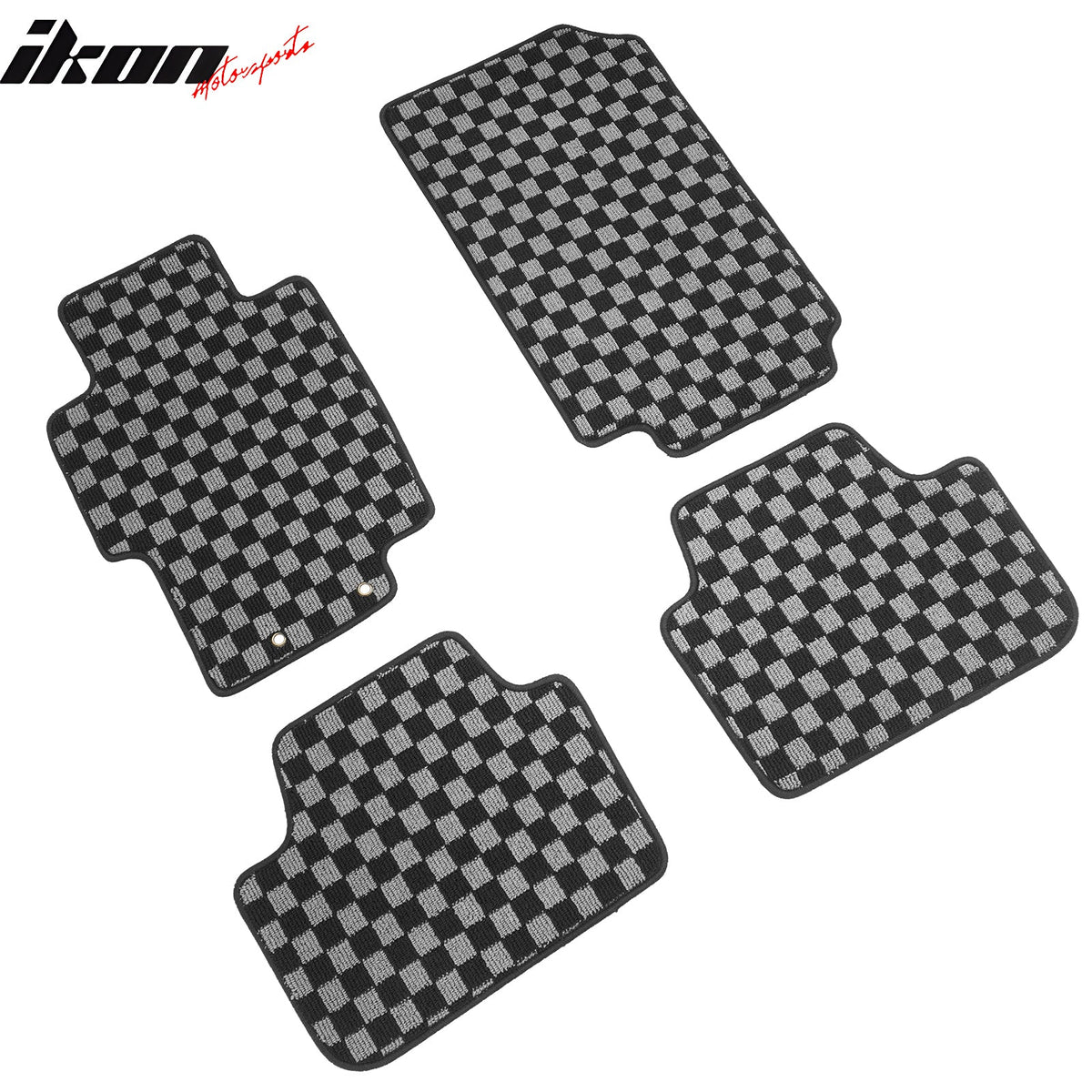 2004-2008 Acura TSX Floor Mats Carpet Black Gray Plaid Polypropylene