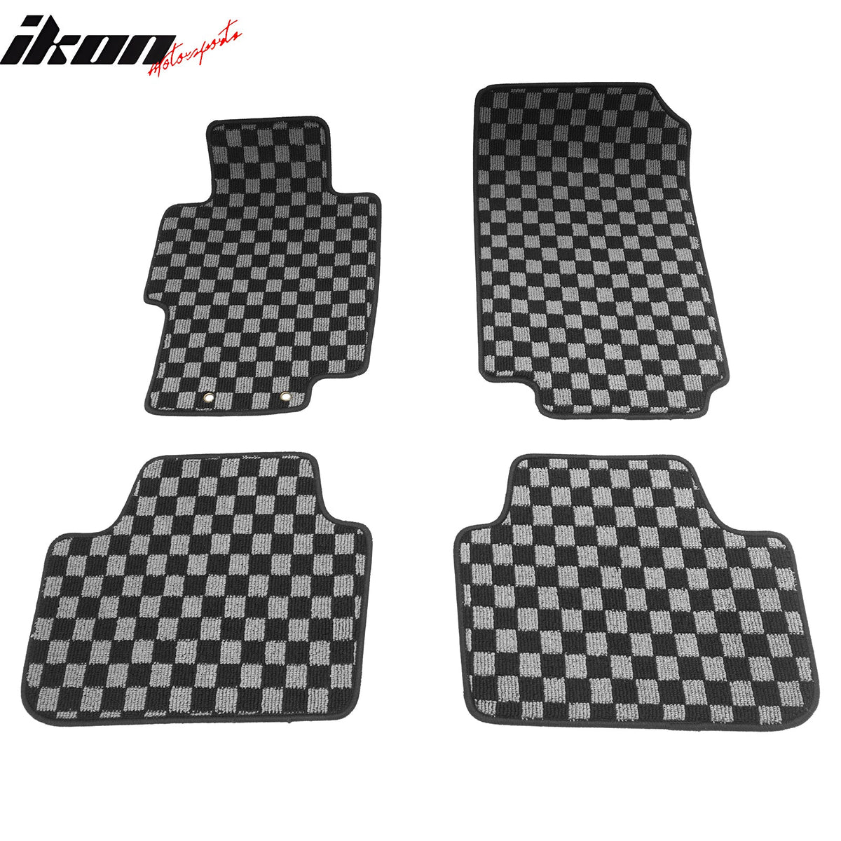 2004-2008 Acura TSX Floor Mats Carpet Black Gray Plaid Polypropylene