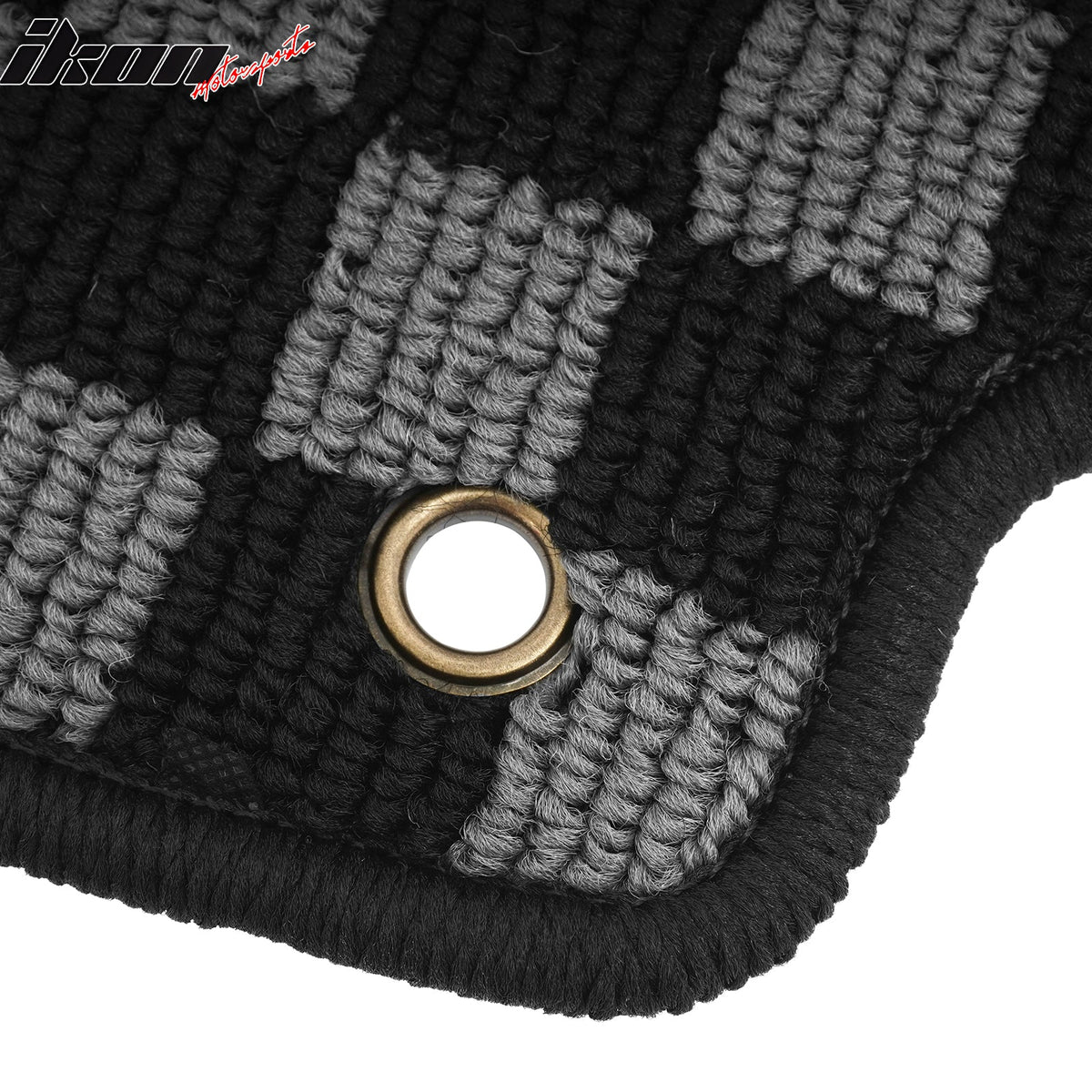 2004-2008 Acura TSX Floor Mats Carpet Black Gray Plaid Polypropylene