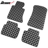 BMW 3 Series E46 2DR 4DR 1998-2006 Floor Mats Carpet Black Gray Plaid Polypropylene