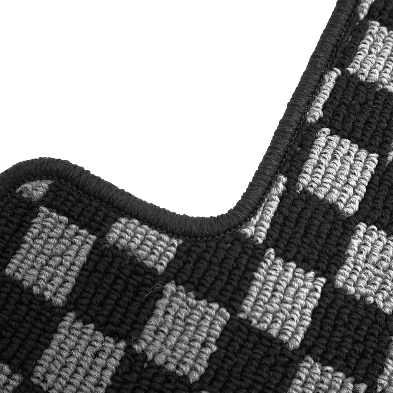 2012-2015 Honda Civic Floor Mats Carpet Black Gray Plaid Polypropylene