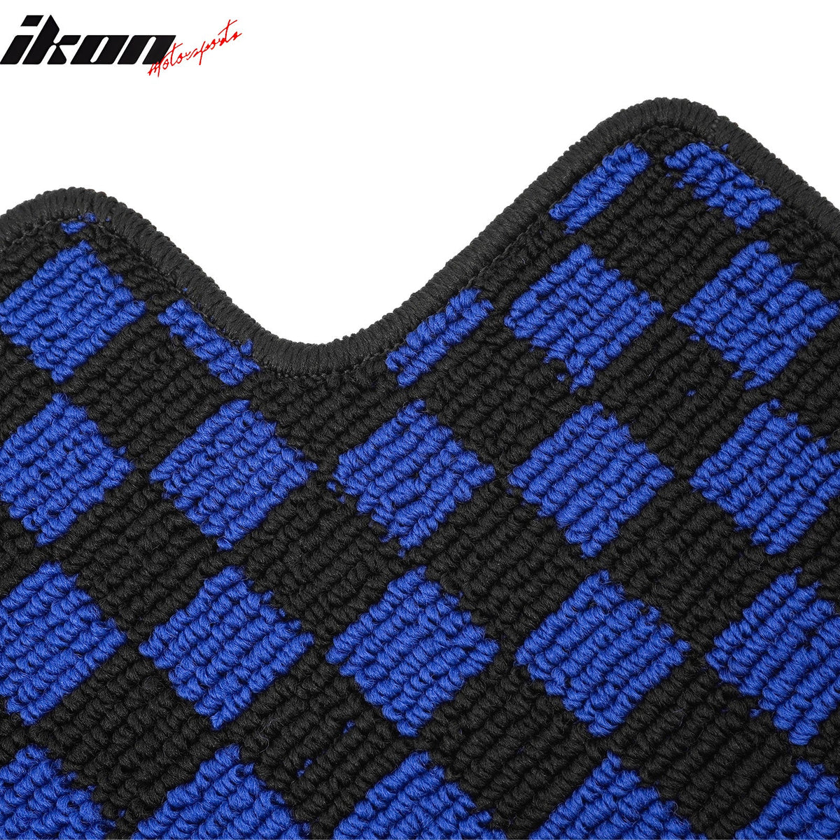 Front Rear Waterproof Floor Mats for Nissan Altima Sedan 4-Door 2013-2018 Black Blue Plaid Checkered Carpets PP & Loop Pile Surface & TPE Backing 4PCS