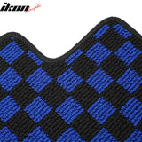 Front Rear Waterproof Floor Mats for Nissan Altima Sedan 4-Door 2013-2018 Black Blue Plaid Checkered Carpets PP & Loop Pile Surface & TPE Backing 4PCS
