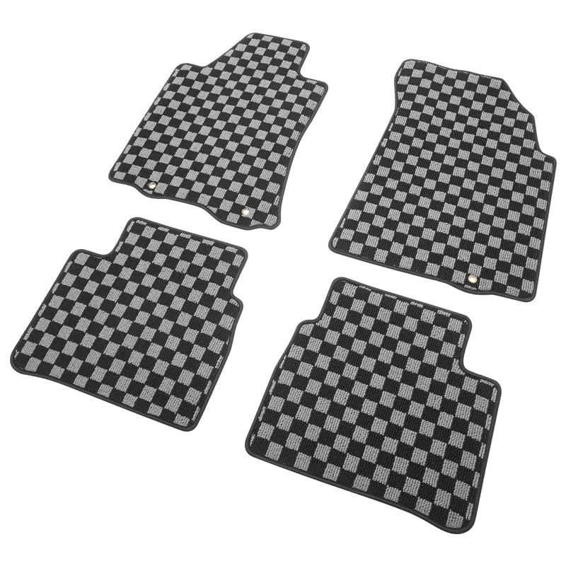 Floor Mats for Nissan Altima 2013-2018 Black Gray Plaid Polypropylene