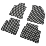 Floor Mats for Nissan Altima 2013-2018 Black Gray Plaid Polypropylene