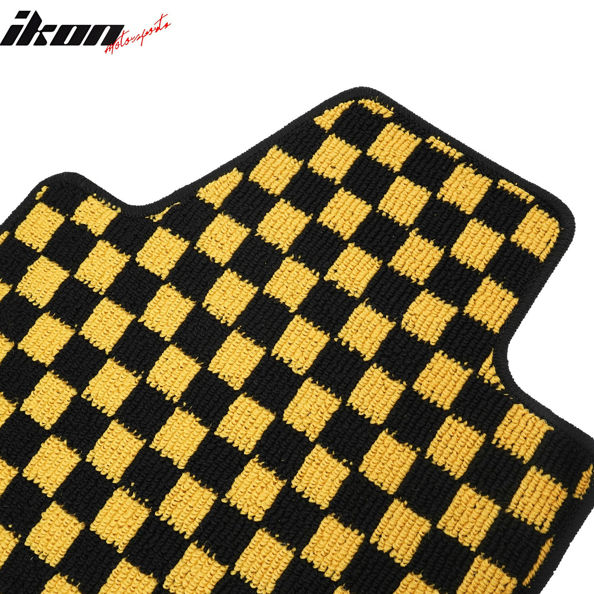 Front Rear Waterproof Floor Mats for Nissan Altima Sedan 4-Door 2013-2018 Black Yellow Plaid Checkered Carpets PP & Loop Pile Surface & TPE Backing 4P