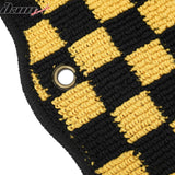 Front Rear Waterproof Floor Mats for Nissan Altima Sedan 4-Door 2013-2018 Black Yellow Plaid Checkered Carpets PP & Loop Pile Surface & TPE Backing 4P