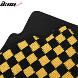 Front Rear Waterproof Floor Mats for Nissan Altima Sedan 4-Door 2013-2018 Black Yellow Plaid Checkered Carpets PP & Loop Pile Surface & TPE Backing 4P
