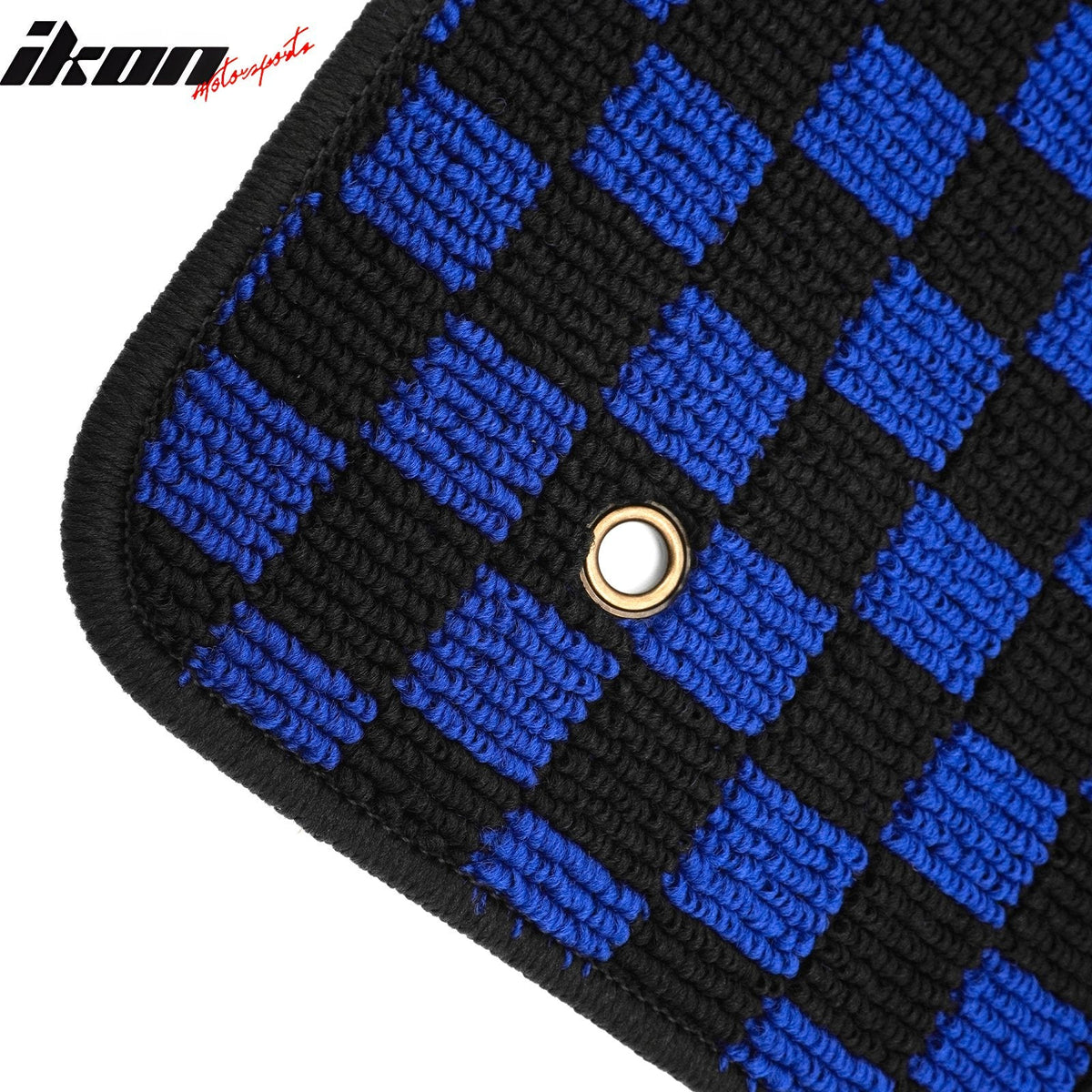 Waterproof Floor Mats for Chevrolet Cruze 2008-2015 & Cruze Limited 2016 Black Blue Plaid Checkered Carpets PP & Loop Pile Surface & TPE Backing 4PCS