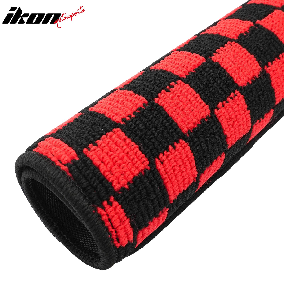 Waterproof Floor Mats for Chevrolet Cruze 2008-2015 & Cruze Limited 2016 Black Red Plaid Checkered Carpets PP & Loop Pile Surface & TPE Backing 4PCS