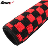 Waterproof Floor Mats for Chevrolet Cruze 2008-2015 & Cruze Limited 2016 Black Red Plaid Checkered Carpets PP & Loop Pile Surface & TPE Backing 4PCS