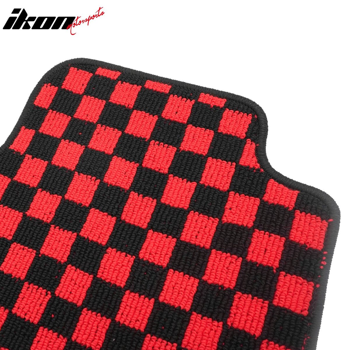 Waterproof Floor Mats for Chevrolet Cruze 2008-2015 & Cruze Limited 2016 Black Red Plaid Checkered Carpets PP & Loop Pile Surface & TPE Backing 4PCS