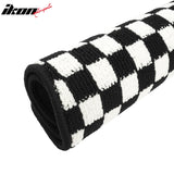 Waterproof Floor Mats for Chevrolet Cruze 2008-2015 & Cruze Limited 2016 Black White Plaid Checkered Carpets PP & Loop Pile Surface & TPE Backing 4PCS