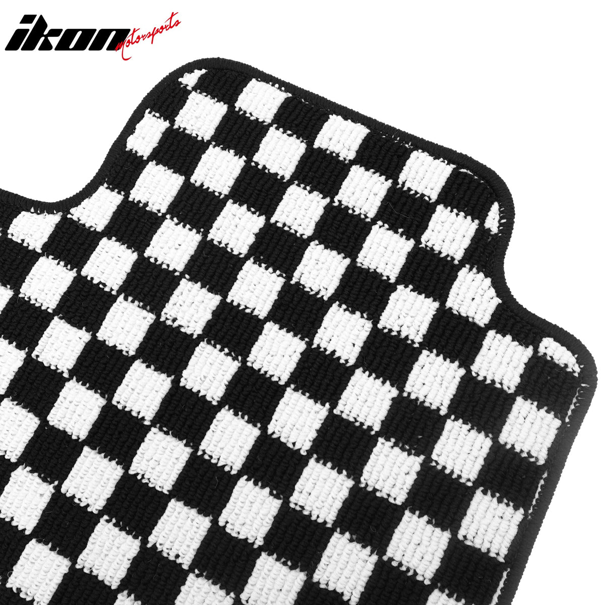 Waterproof Floor Mats for Chevrolet Cruze 2008-2015 & Cruze Limited 2016 Black White Plaid Checkered Carpets PP & Loop Pile Surface & TPE Backing 4PCS