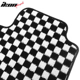 Waterproof Floor Mats for Chevrolet Cruze 2008-2015 & Cruze Limited 2016 Black White Plaid Checkered Carpets PP & Loop Pile Surface & TPE Backing 4PCS
