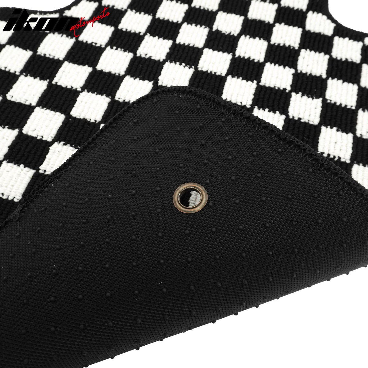 Waterproof Floor Mats for Chevrolet Cruze 2008-2015 & Cruze Limited 2016 Black White Plaid Checkered Carpets PP & Loop Pile Surface & TPE Backing 4PCS