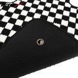 Waterproof Floor Mats for Chevrolet Cruze 2008-2015 & Cruze Limited 2016 Black White Plaid Checkered Carpets PP & Loop Pile Surface & TPE Backing 4PCS