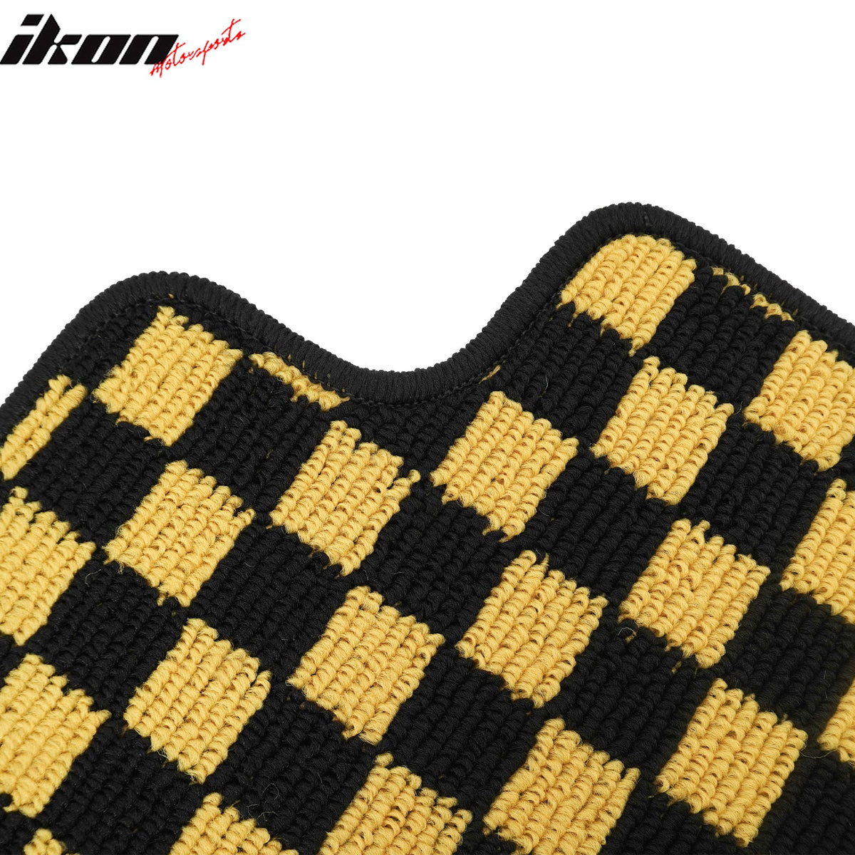 Waterproof Floor Mats for Chevrolet Cruze 2008-2015 & Cruze Limited 2016 Black Yellow Plaid Checkered Carpets PP & Loop Pile Surface & TPE Backing 4PC