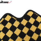 Waterproof Floor Mats for Chevrolet Cruze 2008-2015 & Cruze Limited 2016 Black Yellow Plaid Checkered Carpets PP & Loop Pile Surface & TPE Backing 4PC