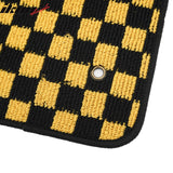 Waterproof Floor Mats for Chevrolet Cruze 2008-2015 & Cruze Limited 2016 Black Yellow Plaid Checkered Carpets PP & Loop Pile Surface & TPE Backing 4PC