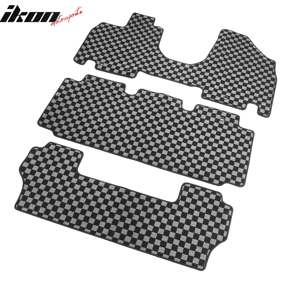 2011-2017 Honda Odyssey Floor Mats Carpet Black Gray Plaid Polypropylene