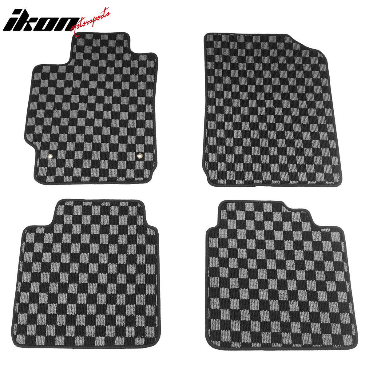 2007-2011 Toyota Camry Floor Mats Carpet Black Gray Plaid Polypropylene