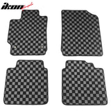 2007-2011 Toyota Camry Floor Mats Carpet Black Gray Plaid Polypropylene