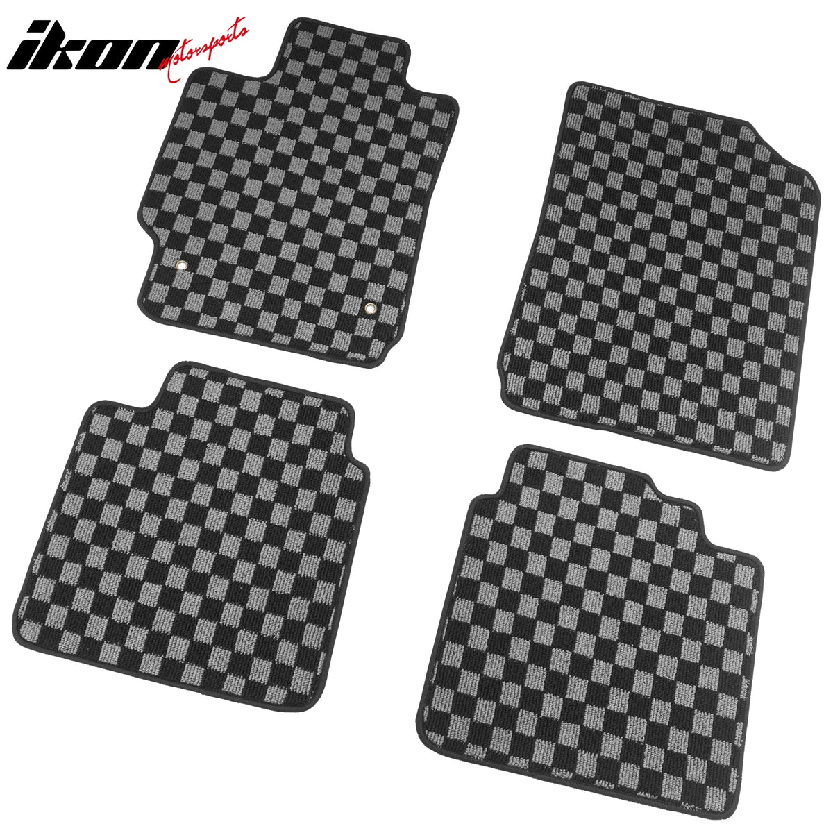2007-2011 Toyota Camry Floor Mats Carpet Black Gray Plaid Polypropylene