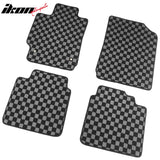 2007-2011 Toyota Camry Floor Mats Carpet Black Gray Plaid Polypropylene