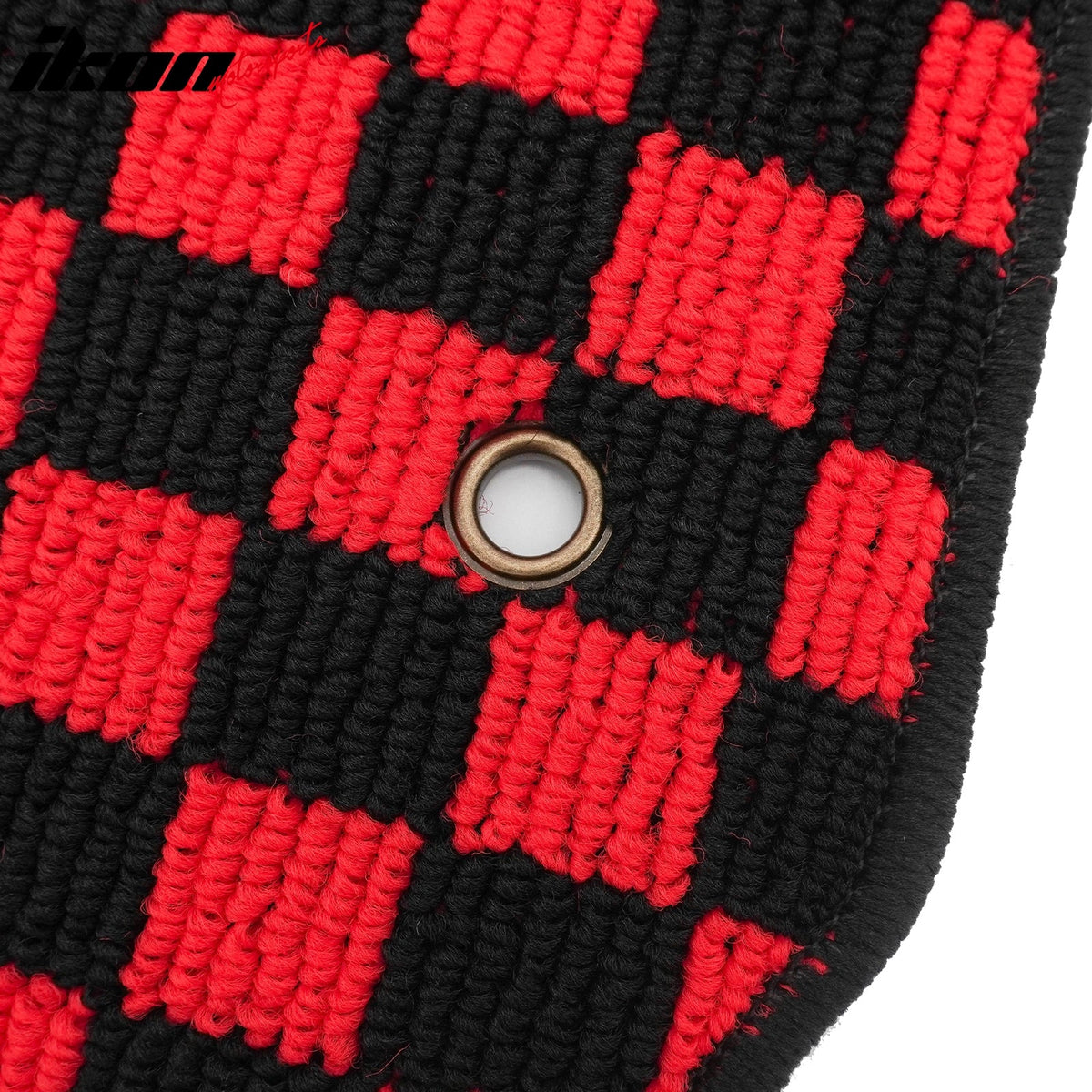 Front Rear Full Set Waterproof Floor Mats for Toyota Camry 2007-2011 Black Red Plaid Checkered Carpets PP & Loop Pile Surface & TPE Backing 4PCS