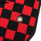 Front Rear Full Set Waterproof Floor Mats for Toyota Camry 2007-2011 Black Red Plaid Checkered Carpets PP & Loop Pile Surface & TPE Backing 4PCS