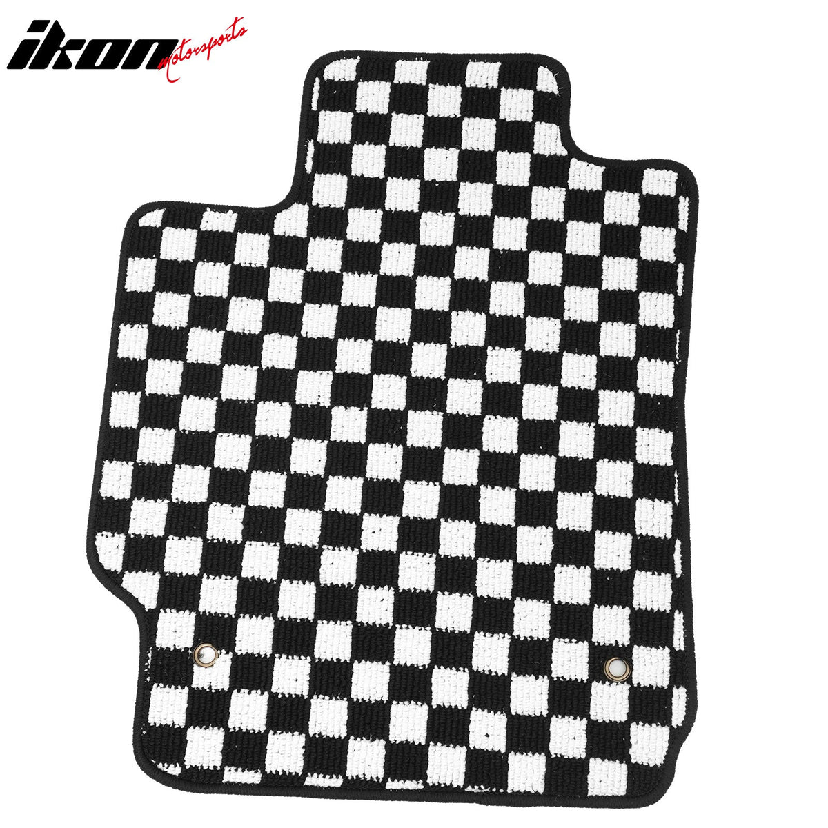 Front Rear Full Set Waterproof Floor Mats for Toyota Camry 2007-2011 Black White Plaid Checkered Carpets PP & Loop Pile Surface & TPE Backing 4PCS
