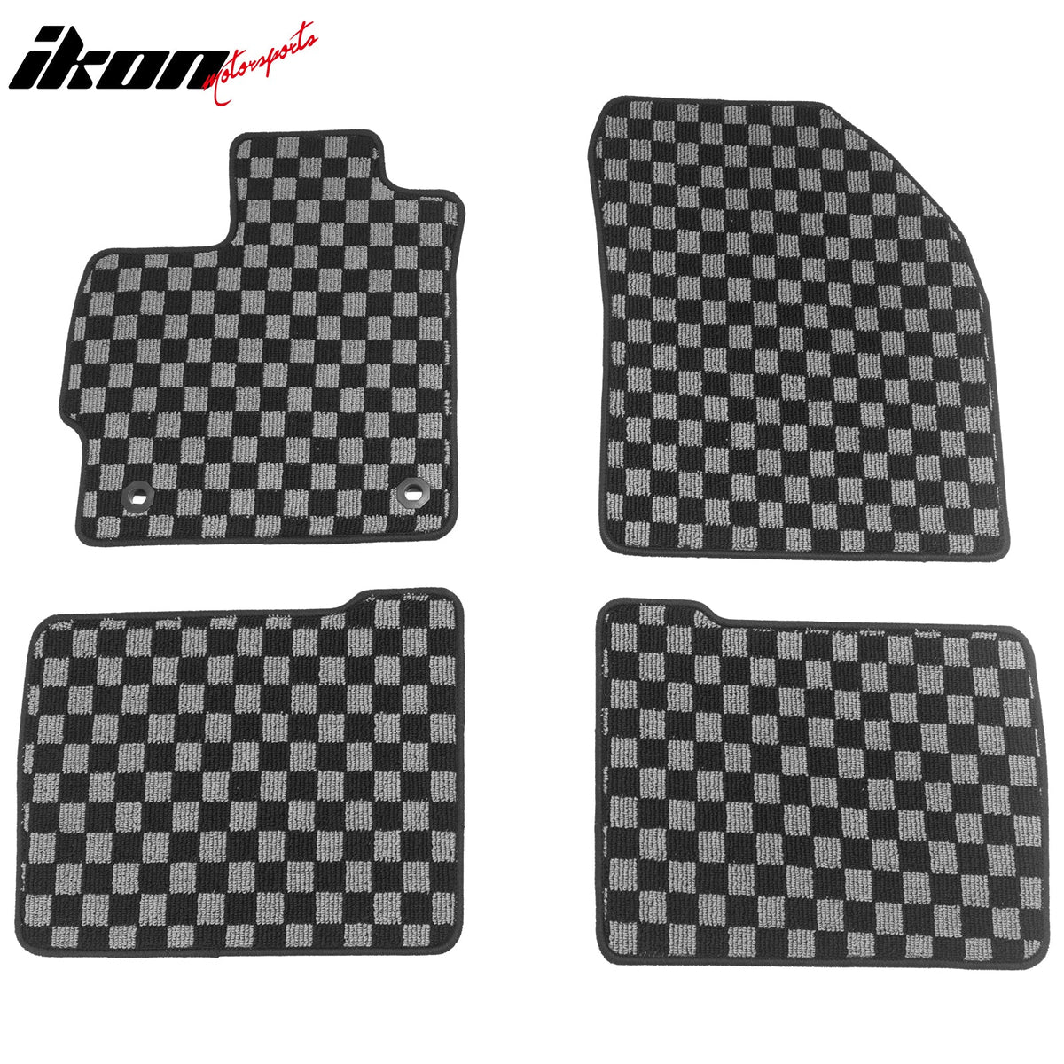 2012-2015 Toyota Prius Plug-In Floor Mats Carpet Black Gray Plaid Polypropylene