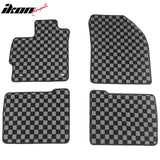 2012-2015 Toyota Prius Plug-In Floor Mats Carpet Black Gray Plaid Polypropylene